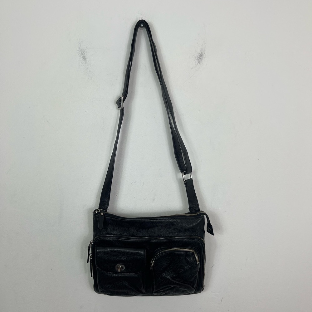 Danier Black Leather Crossbody Bag‎